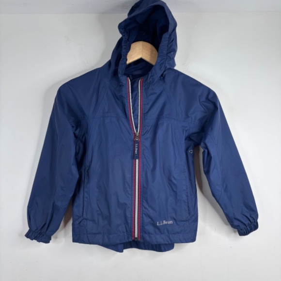 LL Bean Discovery Rain Shell 5-6 Windbreaker Lightweight Jacket Fill Zip Blue - Picture 10 of 10
